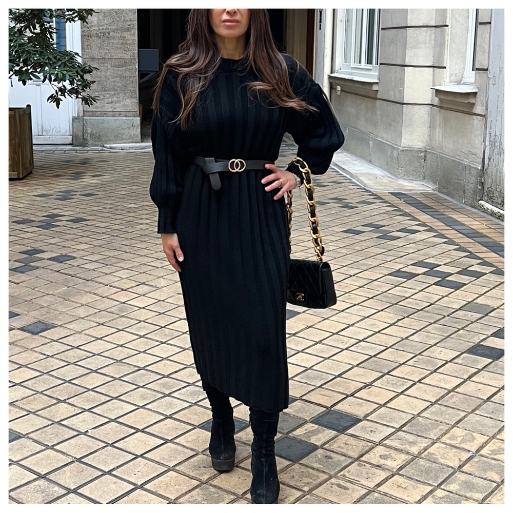 #15 MADE IN ITALY MOST FABULOUS KNIT MAXI SWEATER DRESS - Picture 6 of 8